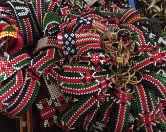 Pulsera de Kenia, pulseras de Estados Unidos, pulseras de cuentas africanas/joyería con cuentas africanas/pulseras hechas a mano personalizadas/pulseras de cuentas Maasai