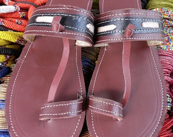 Male Sandals, African Sandals, Kenyan Sandals, Leather Sandals, Male Shoes, Summer Shoes, Gift for Him, Masai Sandals, Brown Sandals
