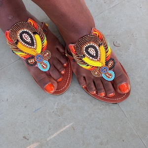 Women Sandals, Masai Sandals, African Sandals, Beaded Sandals, Women Shoes, Leather Sandals, Summer Sandals, Valentine Gift, Gladiators