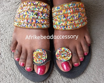 Masai Sandals, Female Sandals, African Sandals, Beaded Sandals, Leather Sandals, Maasai Sandals, Kenyan Sandals,Summer Sandals,Beach Sandals