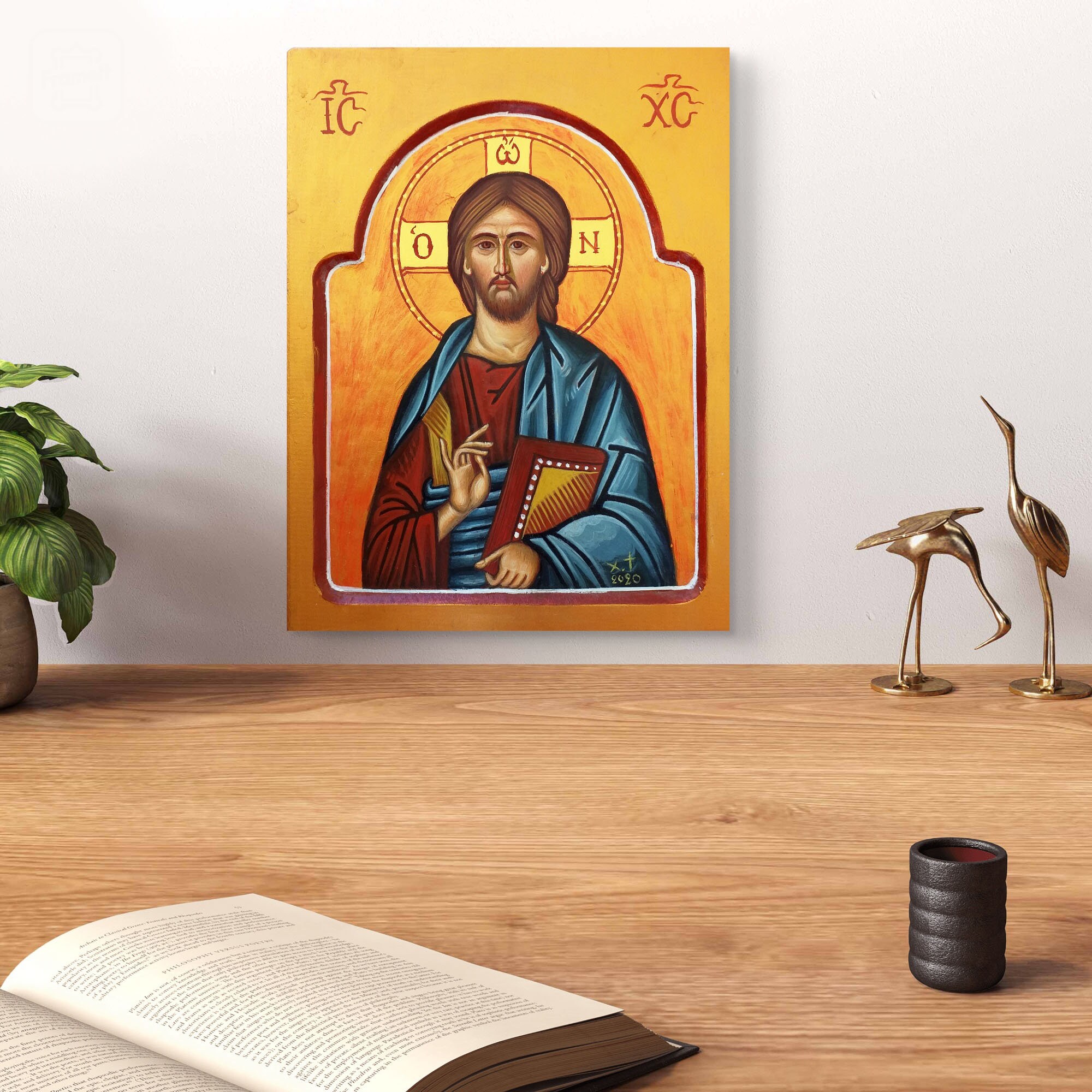 Jesus Christ Icon /hand Painted Greek Orthodox Byzantine Icon/jesus ...
