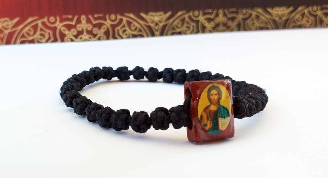 Orthodox prayer bracelets with wooden bead icons of Virgin Etsy