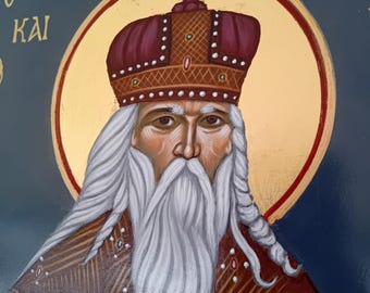 Melchizedek the Righteous original hand painted Greek byzantine Orthodox icon, priest ordination gift, reverend gift
