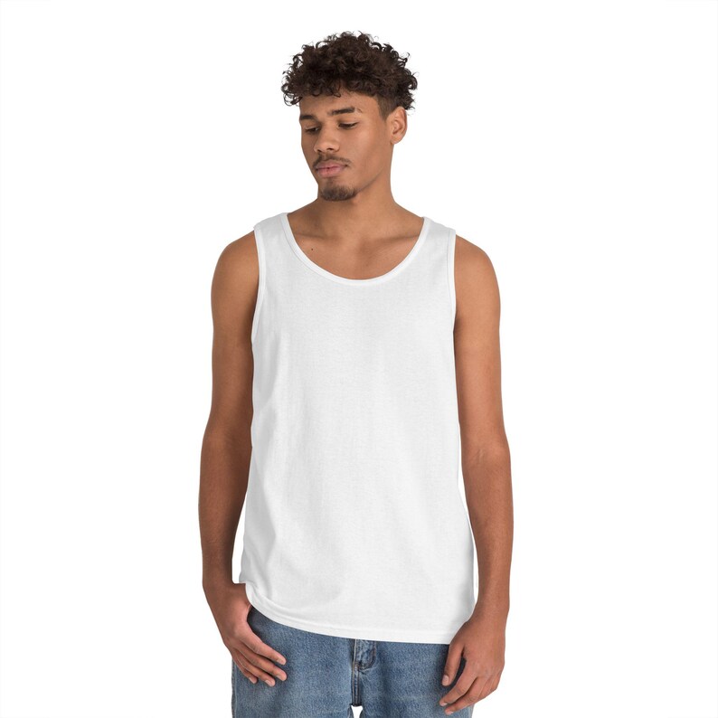 Blank Gildan G520 Tanks, Unisex Heavy 100% Cotton Tank Top, Gildan 5200 T-Shirt Blanks, Gym Shirt, Muscle Shirt, Wholesale Pricing White