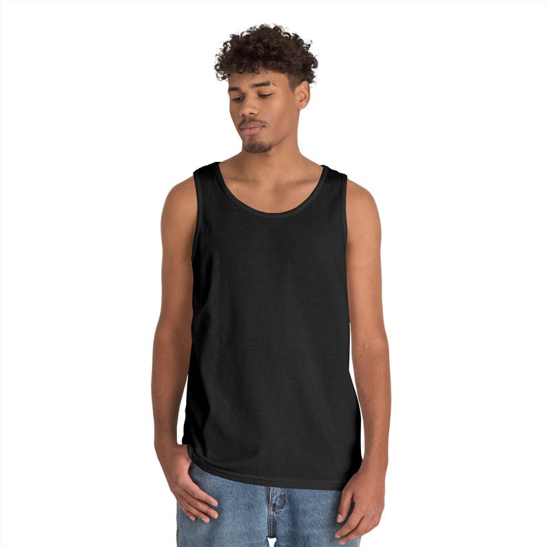 Blank Gildan G520 Tanks, Unisex Heavy 100% Cotton Tank Top, Gildan 5200 T-Shirt Blanks, Gym Shirt, Muscle Shirt, Wholesale Pricing Black