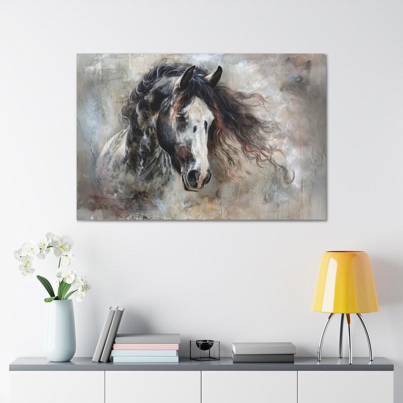 Gypsy Vanner, Irish Cob Horse Print on Canvas or Poster, Horizontal ...