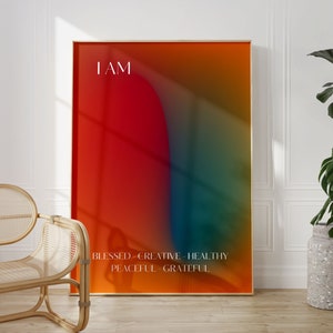 Law Of Attraction Manifestation Poster Wall Art, Vision Board Home Decor, Positive Energy Affirmation Aura Print, Instant DIGITAL DOWNLOAD