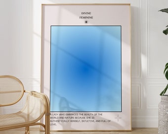 Divine Feminine Printable Wall Art, Spiritual Art Print, Aura Poster Set, Gradient Wall Art, INSTANT DIGITAL DOWNLOAD
