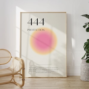 Aura Poster 444 Piece Wall Art, Aura Energy Spiritual Gradient Print, Y2K Decor, Spiritual Poster, Retro Trendy Print, DIGITAL DOWNLOAD