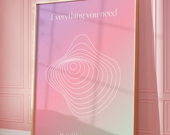 Aura Gradient Poster Wall Art, Spiritual Abstract Colour Home Decor, Positive Energy Affirmation, Instant DIGITAL DOWNLOAD