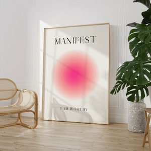 Manifest Aura Poster, Spiritual Poster, Grainy Gradient, Gradient Print, Colourful Aura Poster, Trendy Wall Art, Instant Digital Download