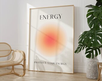 Energy Aura Poster, Spiritual Poster, Grainy Gradient, Gradient Print, Colourful Aura Poster, Trendy Wall Art, Instant Digital Download