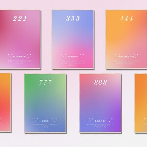 Angel Numbers Set of 9, Aura Posters, Spiritual Wall Art, Aura Print, Room Decor Aesthetic Minimalist, Printable Wall Art, Digital Download