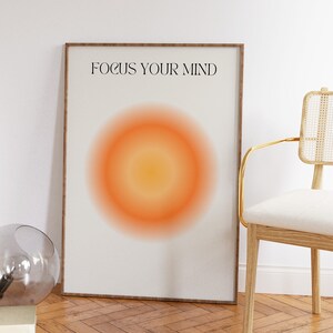 Aura Poster Feed Your Spirit, Motivational Affirmation Aesthetic Trendy Retro Gradient Print Room Decor, Instant DIGITAL DOWNLOAD
