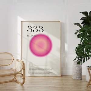 Angel Number 333 Poster: Embrace Positivity and Harmony with This Radiant Gradient Print