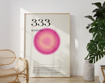 Angel Number 333 Poster: Embrace Positivity and Harmony with This Radiant Gradient Print