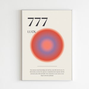 Angel Number Poster 777 Instant Download Poster, Aura Poster, Angel Number Poster, Angel Number Wall Art Print, Gradient Aura