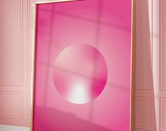 Aura Poster Pink, Gradient Wall Art, Retro Aura Poster, Trendy Wall Art, Spiritual Wall Art, Pink Aura Print, Instant DIGITAL DOWNLOAD