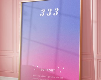Aura Poster 333 Printable, Law Of Attraction Print, Gradient Aesthetic, Positive Affirmation Poster, Pretty Aura Art, Digital Download