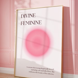 Divine Feminine Aura Poster Pastel Pink Gradient Aura Print Spiritual Wall Decor for Bedroom & Dorm Girly Wall Art  DIGITAL DOWNLOAD
