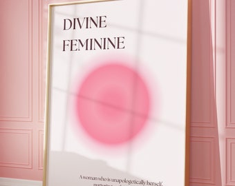 Divine Feminine Aura Poster Pastel Pink Gradient Aura Print Spiritual Wall Decor for Bedroom & Dorm Girly Wall Art  DIGITAL DOWNLOAD