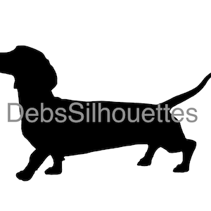 Miniatur Glatthaar Dackel Silhouette Digital Download SVG PNG JPG pdf Daxie / Wurst Hund