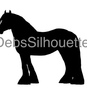 Gypsy / Irish Cob Standing Silhouette Descarga digital SVG PNG JPG pdf