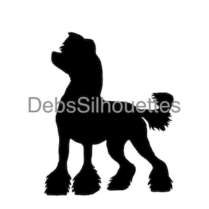 Chinese Crested Hairless Dog Silhouette SVG PNG JPG pdf