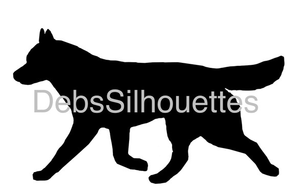 Siberian Husky Moving Silhouette SVG PNG JPG pdf