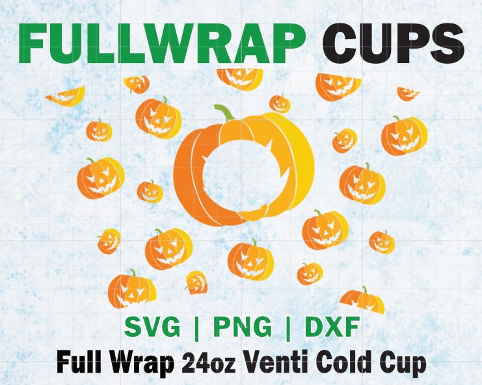 Halloween Cup Pumpkin Coffee Cup SVG Full Wrap SVG Files for | Etsy
