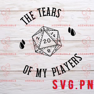 Mina spelares tårar SVG, PNG | Rolig present till Dungeon Master, DM-mugg, tärningar