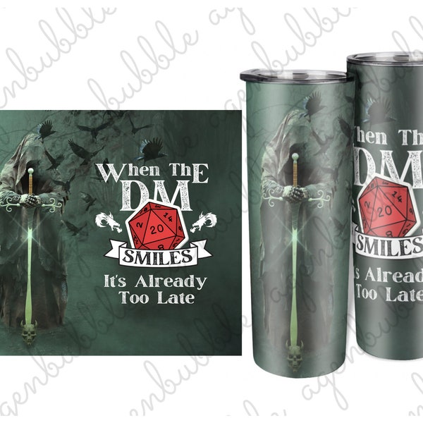 When The DM Smiles Skinny Tumbler 20 oz | Funny Gift For Dungeon Master, DM Mug, | Dice and Dragon Dungeon | Dungeon Master Gift Board Gamer