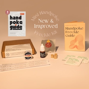 Freckle Handpoke Tattoo Kit, Allt-i-ett Komplett Stick & Poke-paket, Professionella tillbehör, Bläck, Nålar, Vegansk