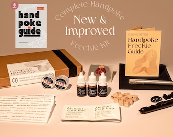 Freckle Handpoke Tattoo Kit, All-in-One Complete Stick & Poke Bundle, Professional Supplies, Ink, Needles, Vegan
