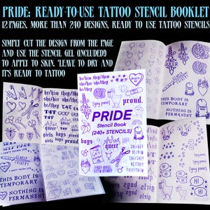 PRIDE: Ready To Use Stencil Booklet Collection, All-in-One Complete Stick & Poke Bundle, Professional Supplies, Rainbow Ink, Vegan