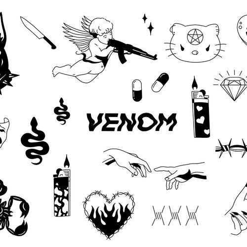 REDRUM Readytouse Tattoo Stencils Handpoke Etsy Canada