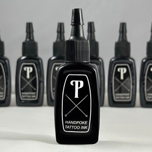 15ml Black Handpoke Tattoo Ink, Stick & Poke, DIY Tattoo, Premium Supplies for Expert, Apprentice and Beginner, High Quality Pigment, Vegan