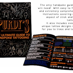 Handpoke Tattoo Guide, Stick & Poke How-To Tutorial Home Tattoo Instructions, DIY Tattoo Guidebook, 160 Designs 19 Pages, Beginner&#39;s Guide