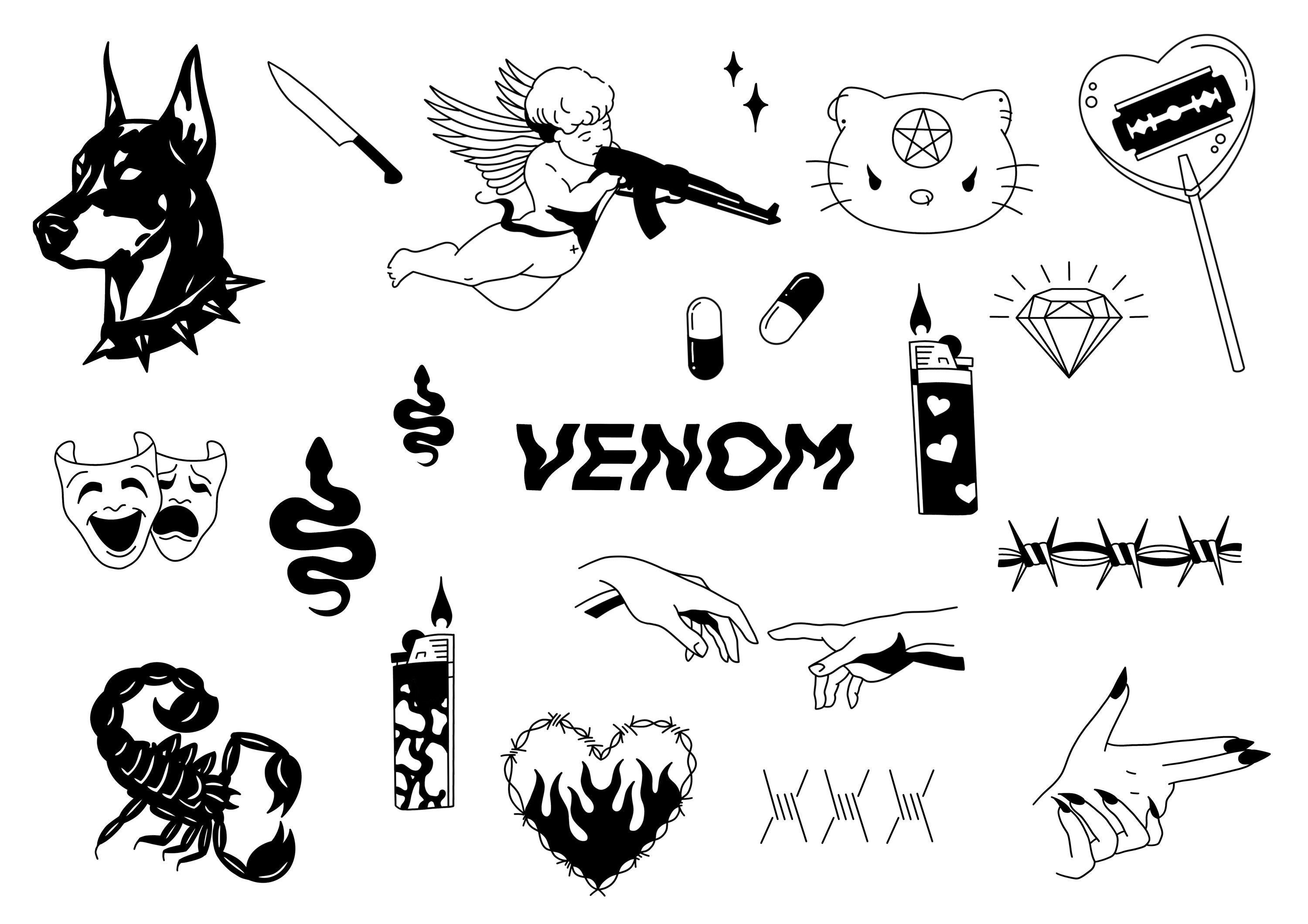 Venom Ready-to-use Tattoo Stencils - Etsy UK Venom Ready-to-use Tattoo Stencils - Etsy UK
