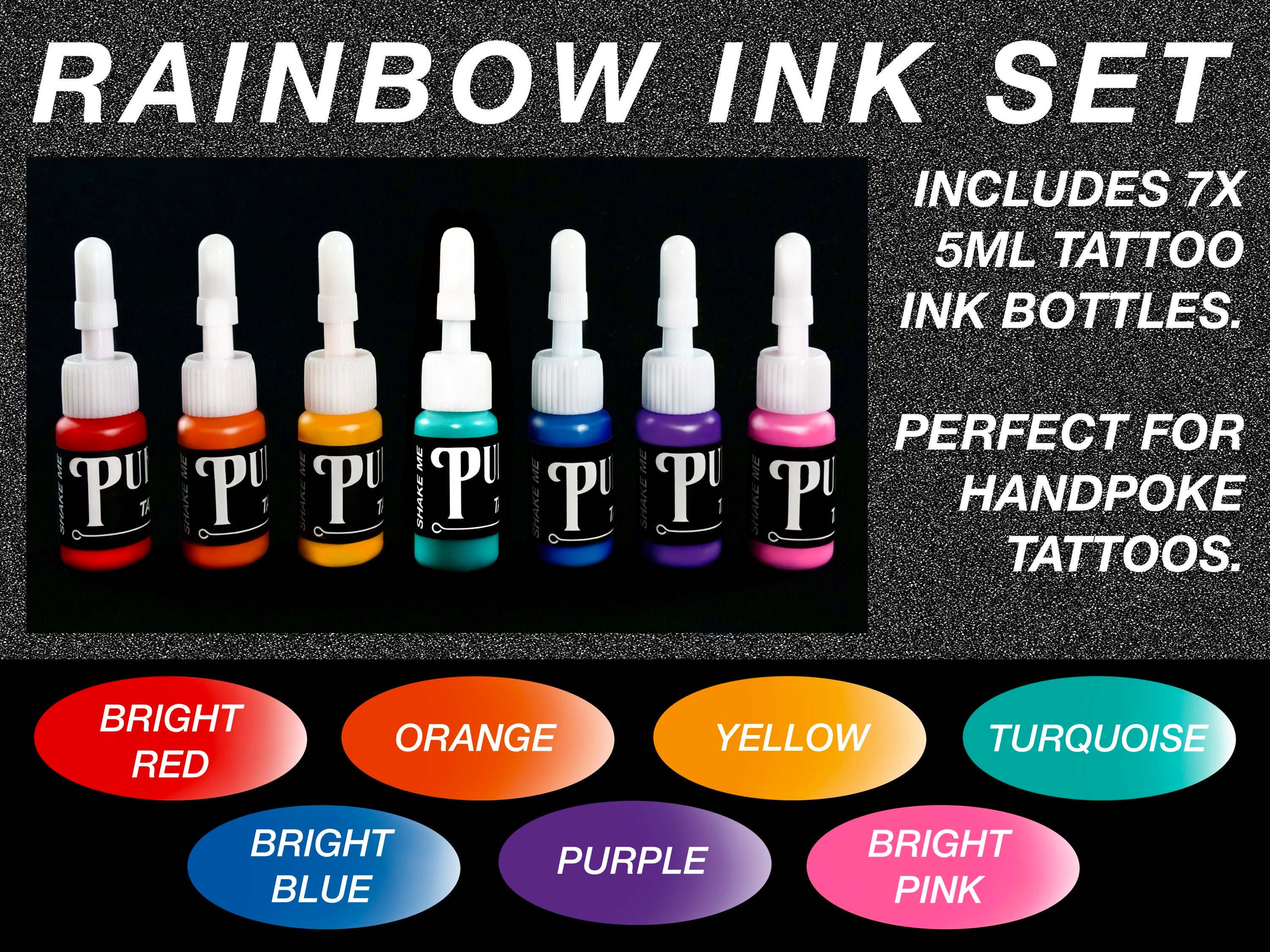 Rainbow Ink Set: Purdys Original Tattoo Ink set of 7 5ml - Etsy Rainbow Ink Set: Purdys Original Tattoo Ink set of 7 5ml - Etsy