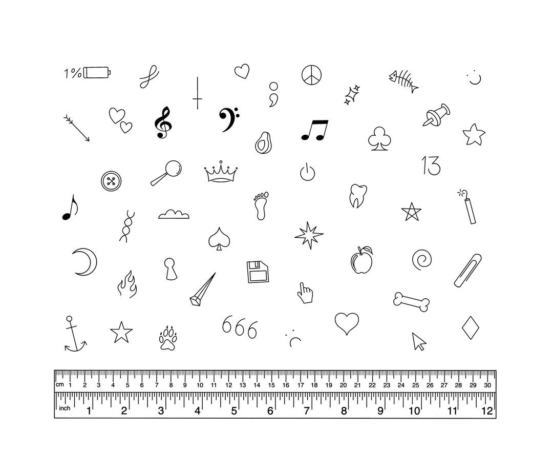 Tiny Tattoo Stencils Ready-to-use Easy-to-apply - Etsy