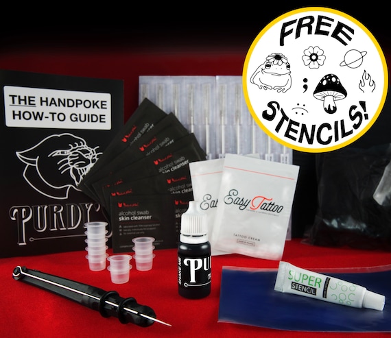 Professional Transfer Paper & Tattoo Needles & Ink Cap Tattoo Supplies Kit  s