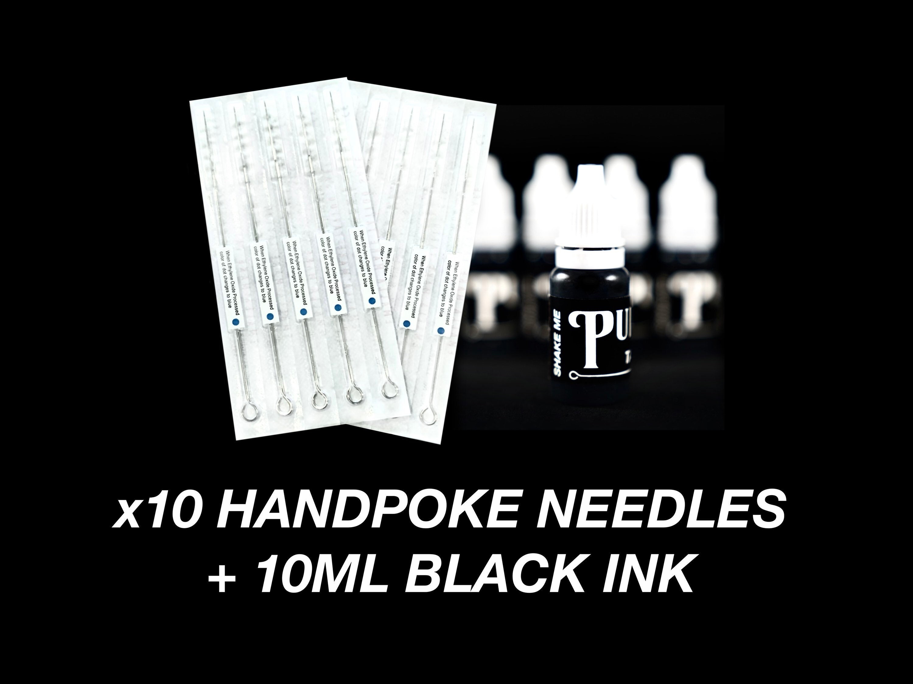 x10 Needles + 10ml Black Ink Refill
