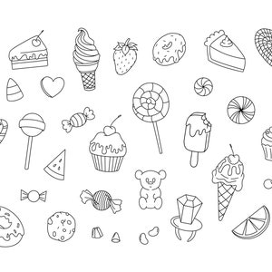Stencils Candy Tattoo Designs, Ready-to-use, Easy-to-apply, Cute, Sweet, Simple, Easy, Food, Handpoke and Stick & Poke image 1