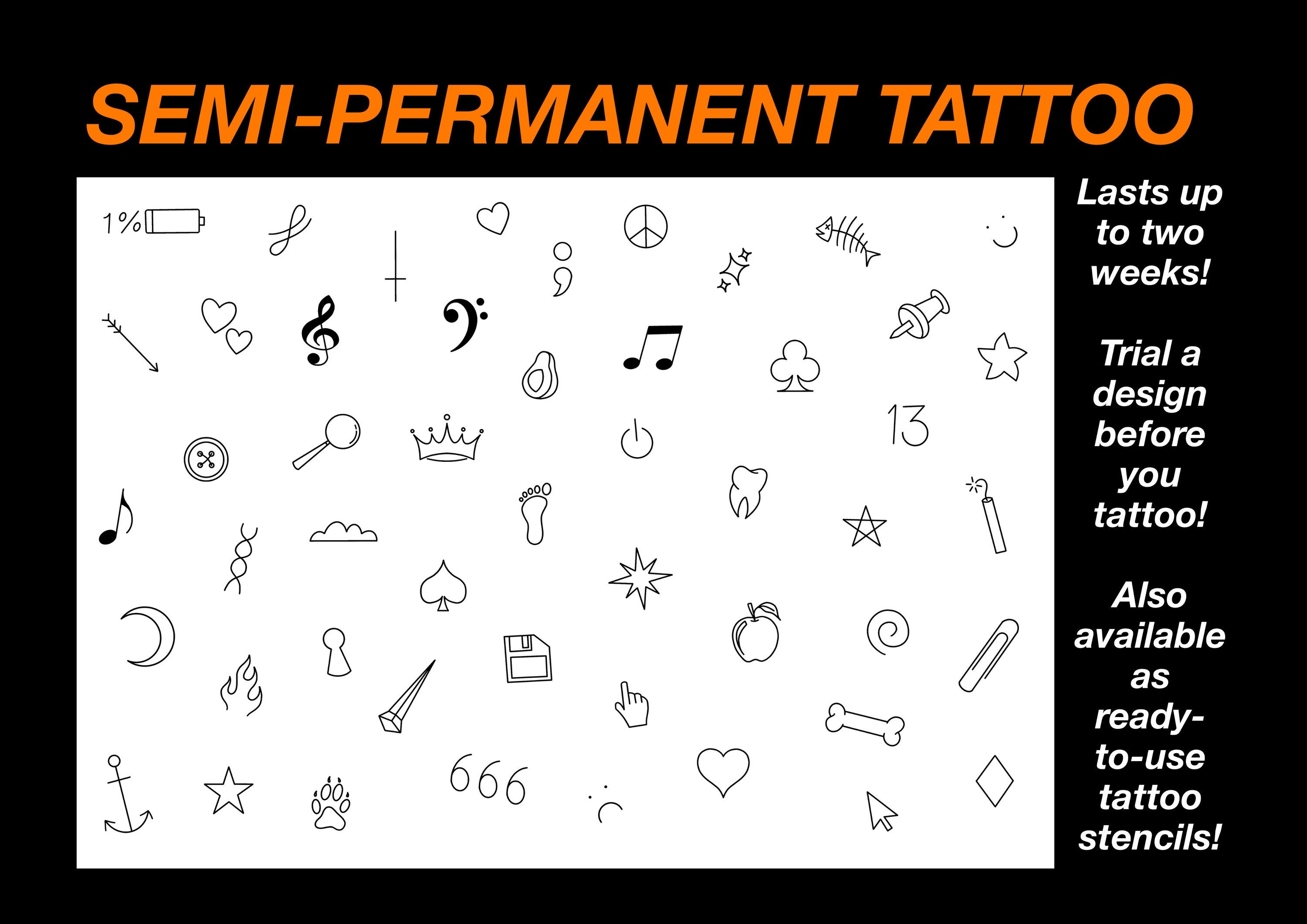 Tiny Minimalist Stencils  Ready-to-use Pre-Printed Handpoke Tattoo Tr –  Purdy's Tattoo
