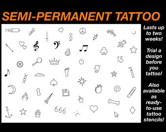 Tiny Temporary Tattoo, Ready-to-use, Easy-to-apply, Minimalist, Small Designs. Miniature, Cute and Simple, Body Art Semi Permanent