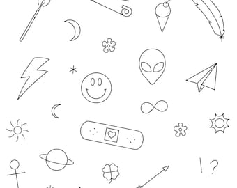Tattoo Stencils, Simple Tattoo Designs, Handpoke Stick & Poke