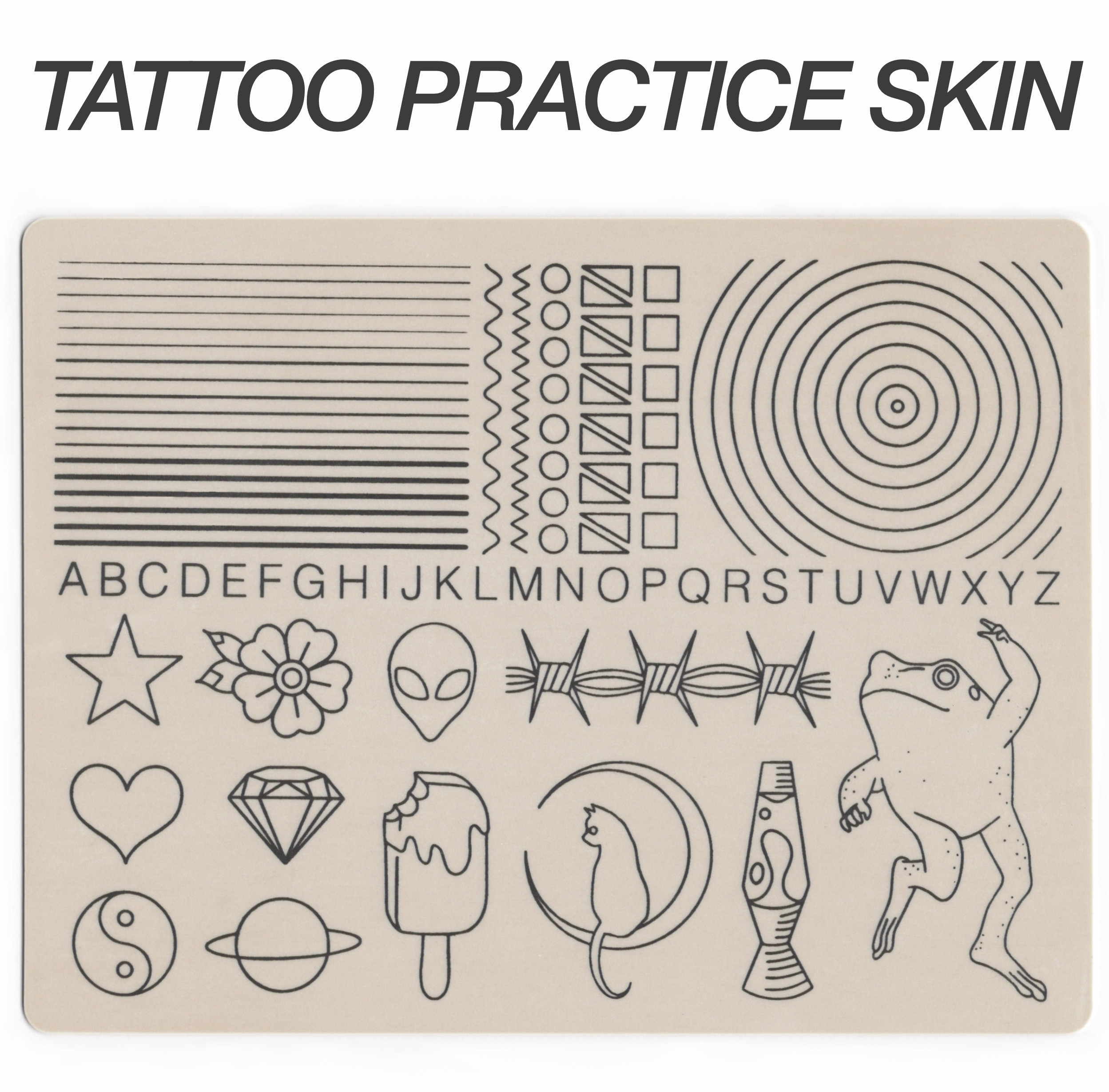 Pre-printed Tattoo Practice Skin for Beginners, Apprentices and  Professionals, Practice Pad, Tattooing Training Skin, Handpoke Supplies 