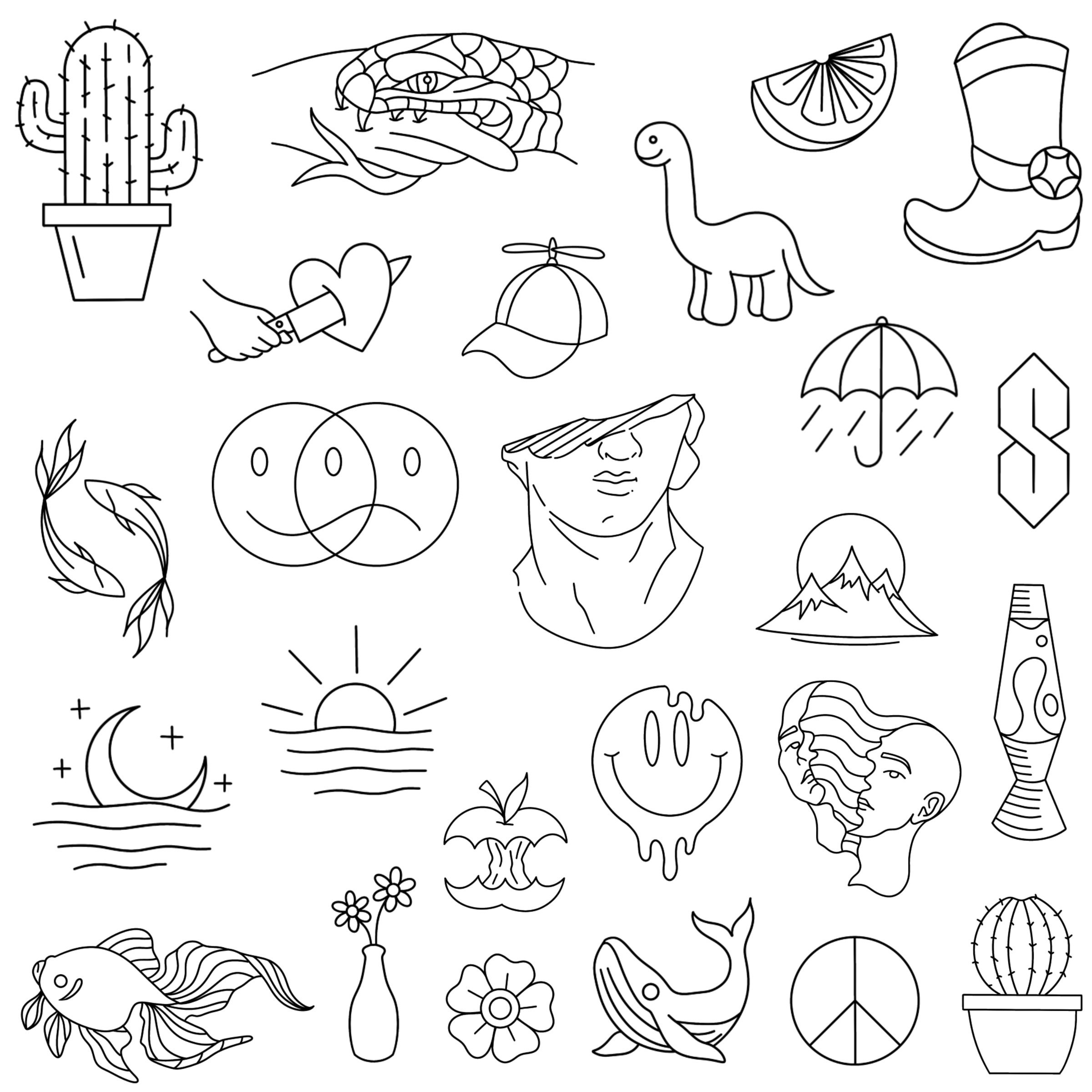 Temporary Tattoo Stencils Booklet #1 With 100 Different Designs