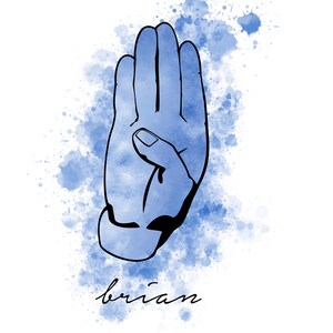 ASL Name Sign Sign Language Name Sign Wooden Name Sign Last | Etsy